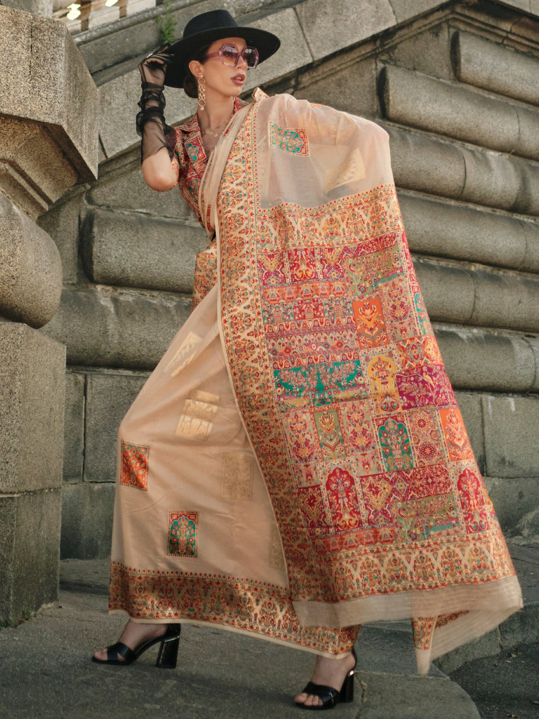 Red silk saree crafted for elegance and style.