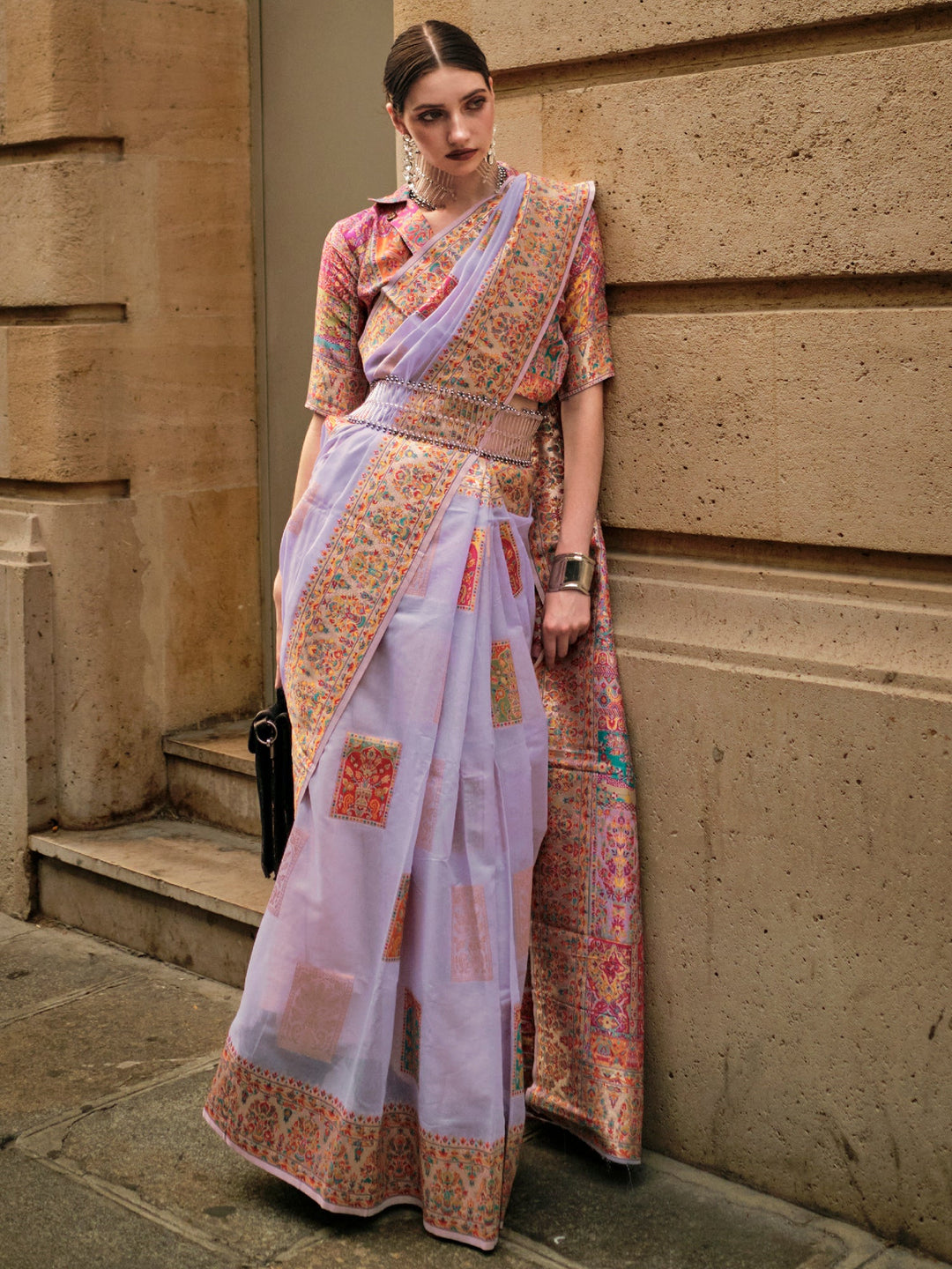 Red silk saree crafted for elegance and style.