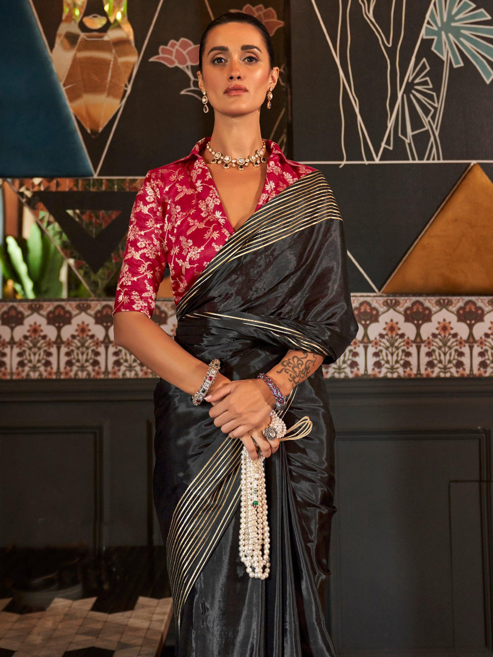 Vibrant color luxurious fabric exclusive attire crafted for elegance and style.