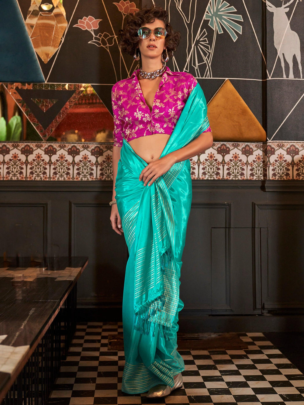 Vibrant color luxurious fabric exclusive attire crafted for elegance and style.