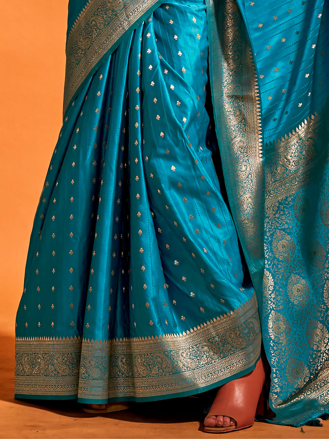 Vibrant color luxurious fabric exclusive attire crafted for elegance and style.