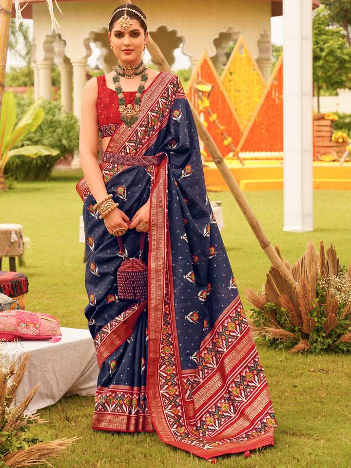 Blue silk saree crafted for elegance and style.