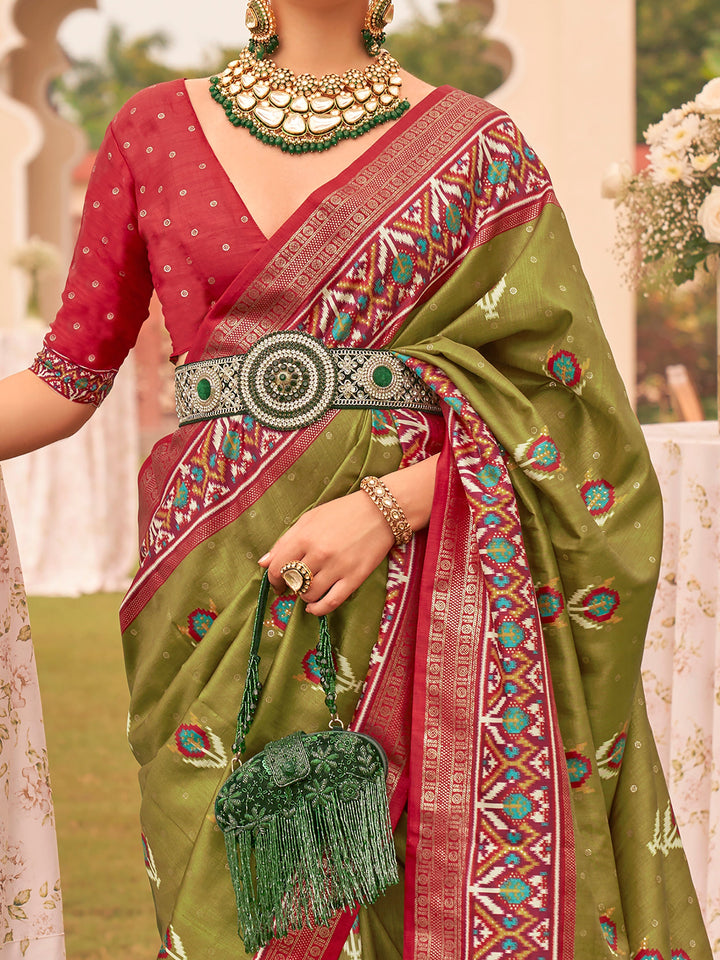 Vibrant color luxurious fabric exclusive attire crafted for elegance and style.