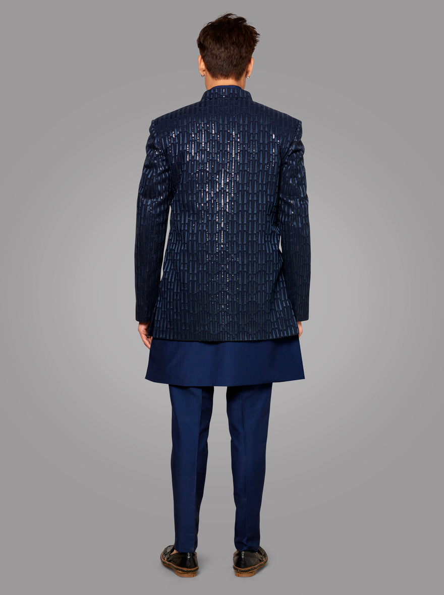 Embrace luxury with this stylish Deep Blue jacket, tailored for special occasions and celebrations.