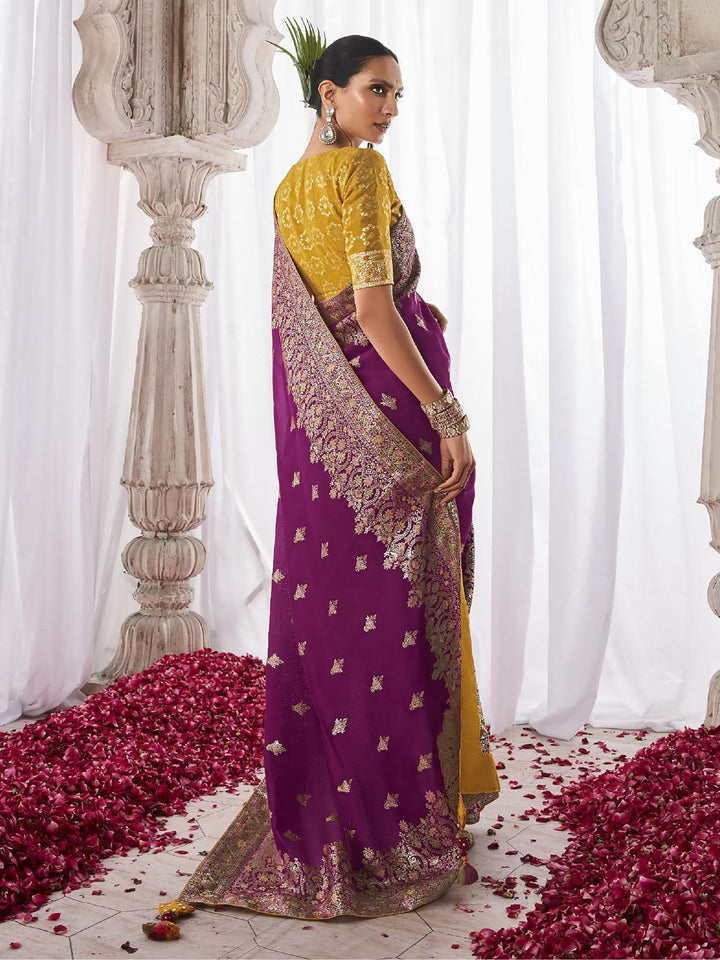 Vibrant color luxurious fabric exclusive attire crafted for elegance and style.