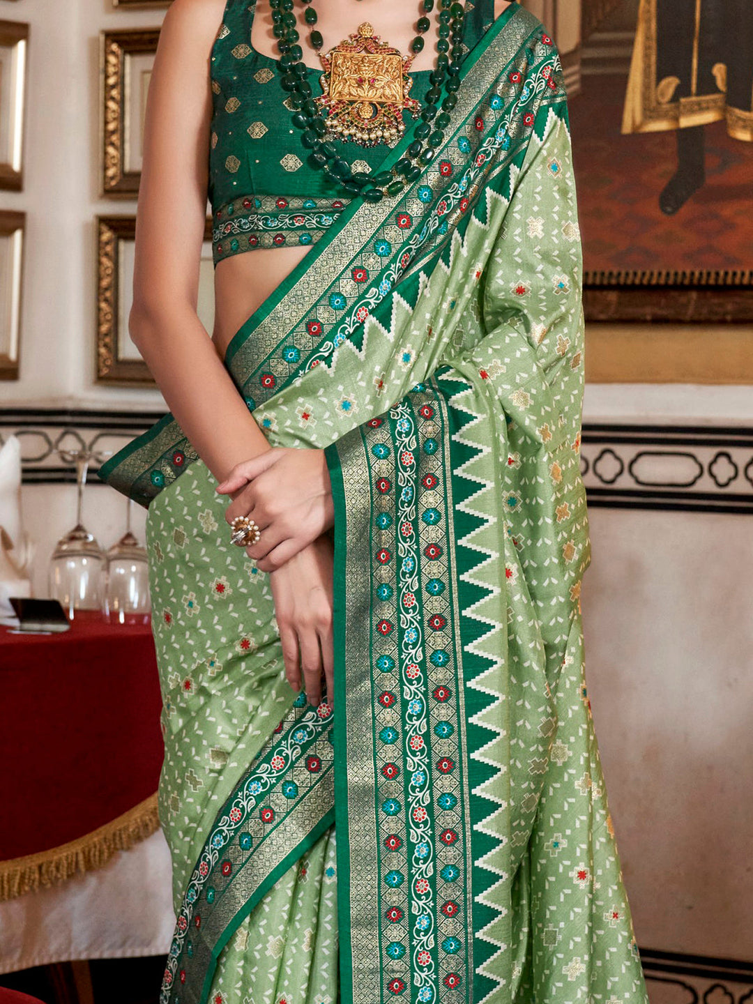 Vibrant color luxurious fabric exclusive attire crafted for elegance and style.