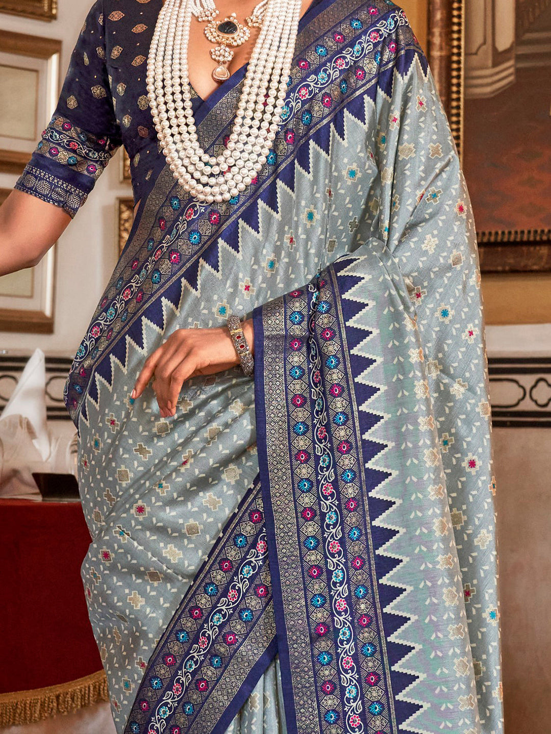 Vibrant color luxurious fabric exclusive attire crafted for elegance and style.