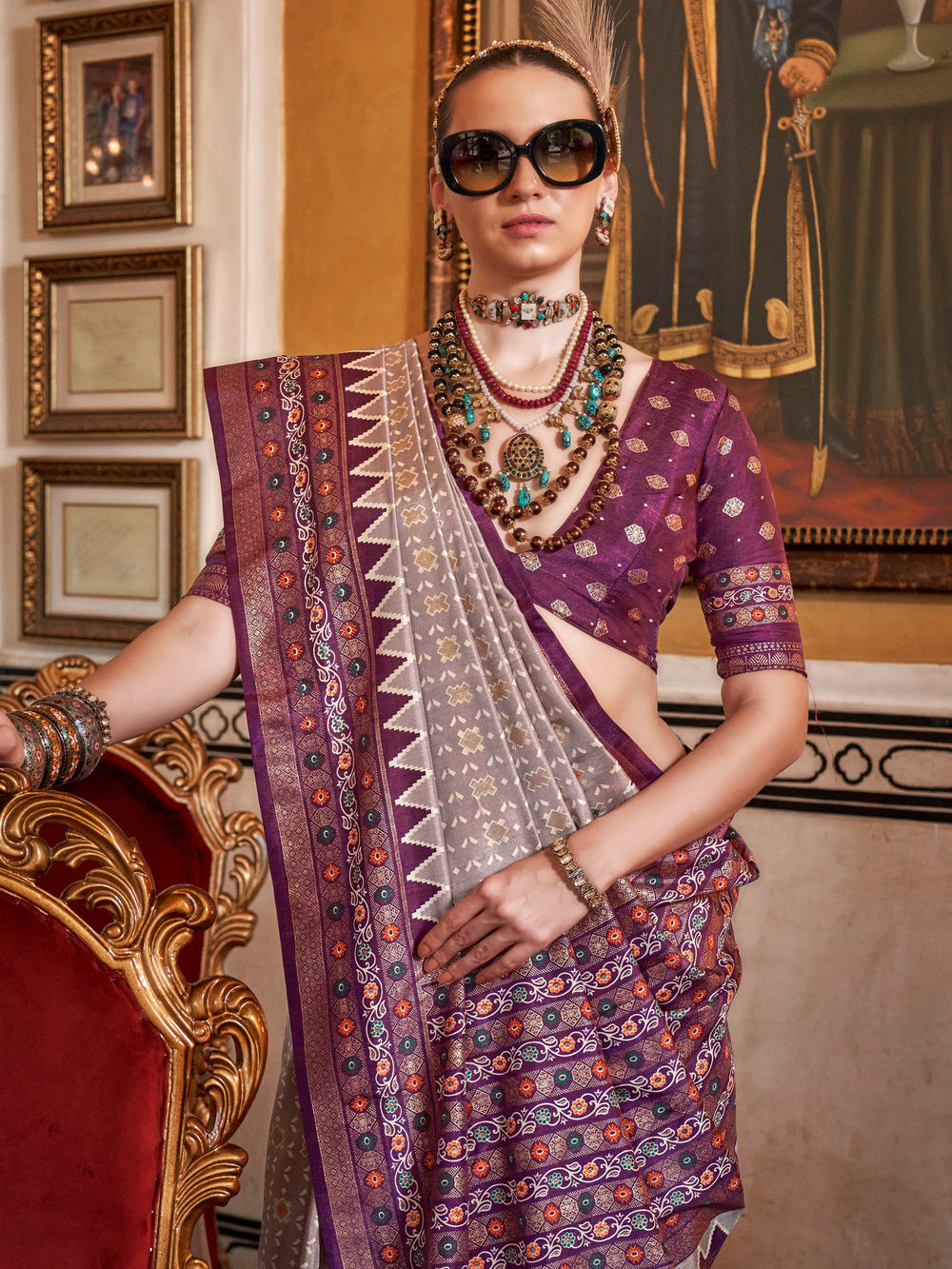 Vibrant color luxurious fabric exclusive attire crafted for elegance and style.