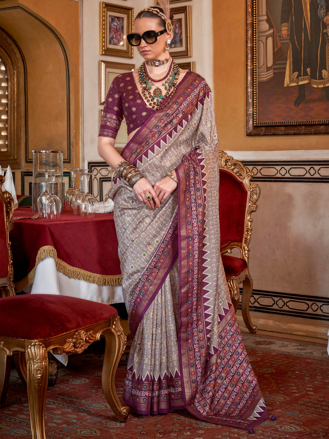 Red silk saree crafted for elegance and style.