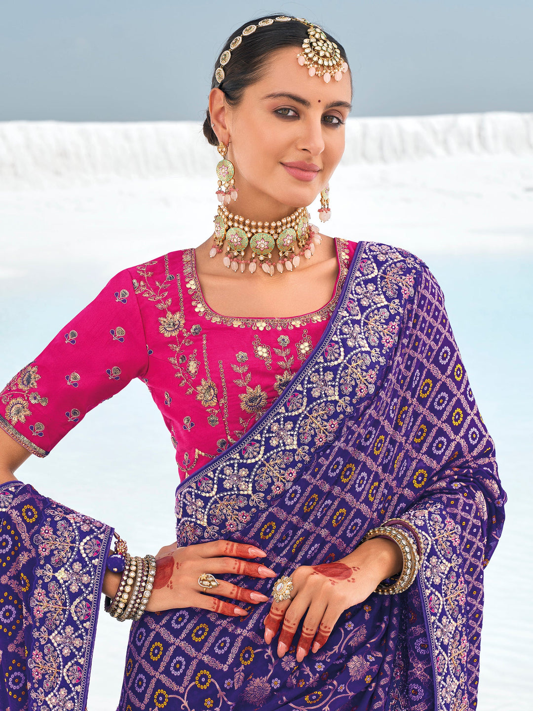 Vibrant color luxurious fabric exclusive attire crafted for elegance and style.