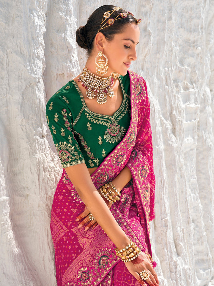 Vibrant color luxurious fabric exclusive attire crafted for elegance and style.