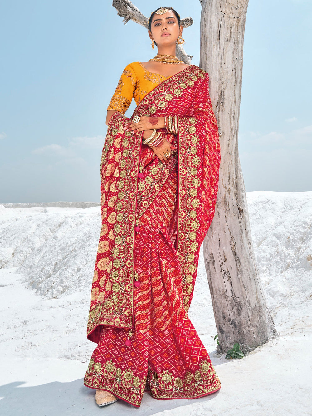 Vibrant color luxurious fabric exclusive attire crafted for elegance and style.