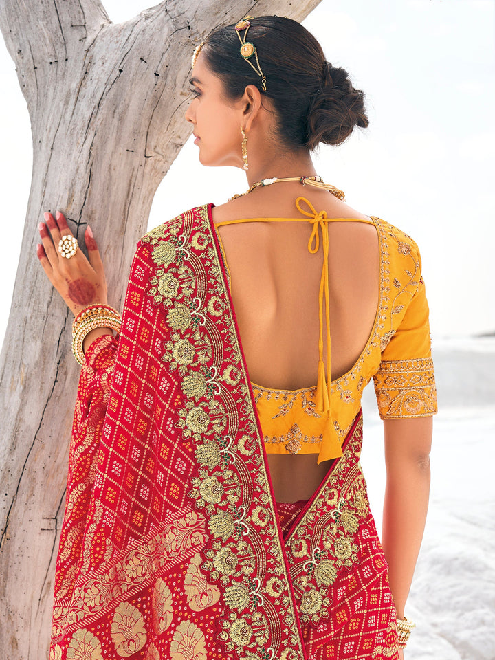 Vibrant color luxurious fabric exclusive attire crafted for elegance and style.