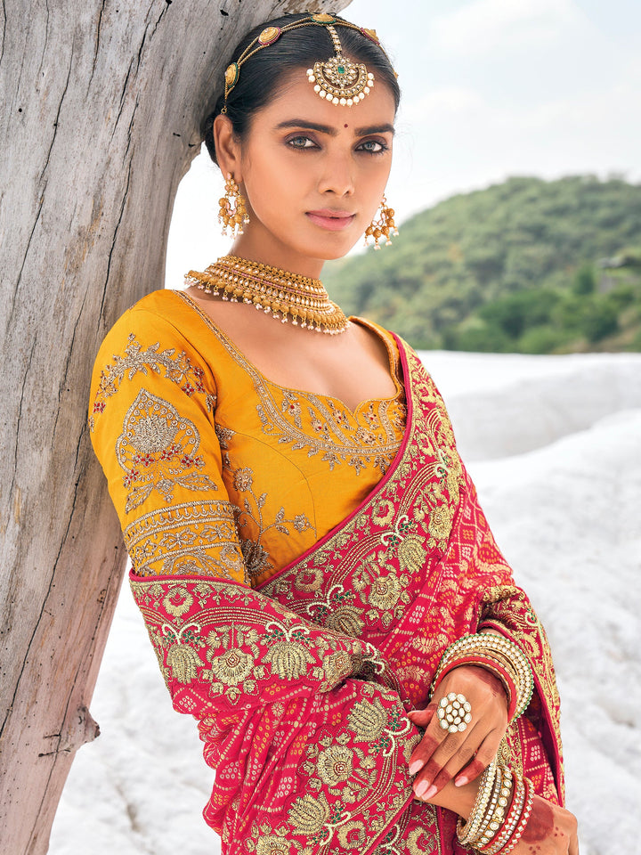 Vibrant color luxurious fabric exclusive attire crafted for elegance and style.