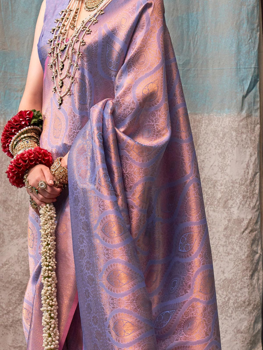 Vibrant color luxurious fabric exclusive attire crafted for elegance and style.