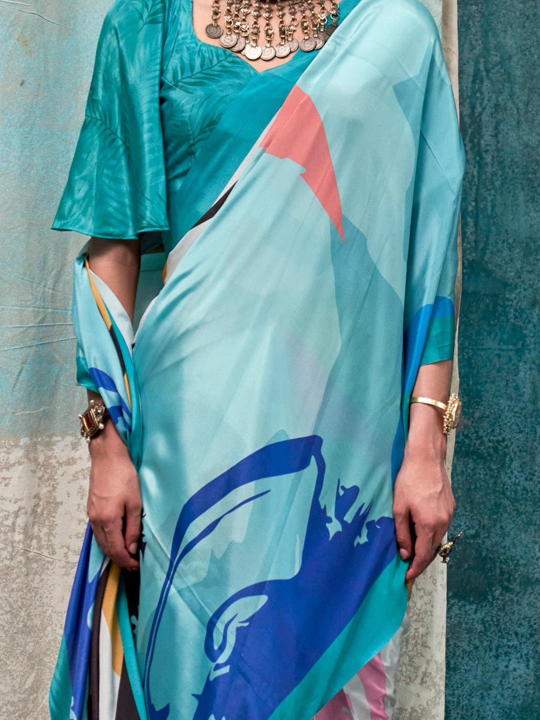 Vibrant color luxurious fabric exclusive attire crafted for elegance and style.