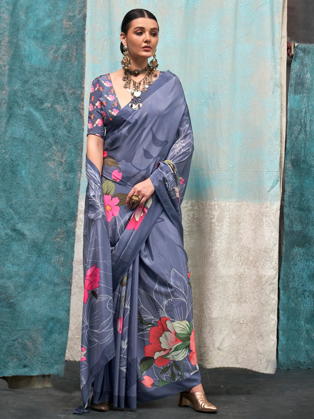 Vibrant color luxurious fabric exclusive attire crafted for elegance and style.