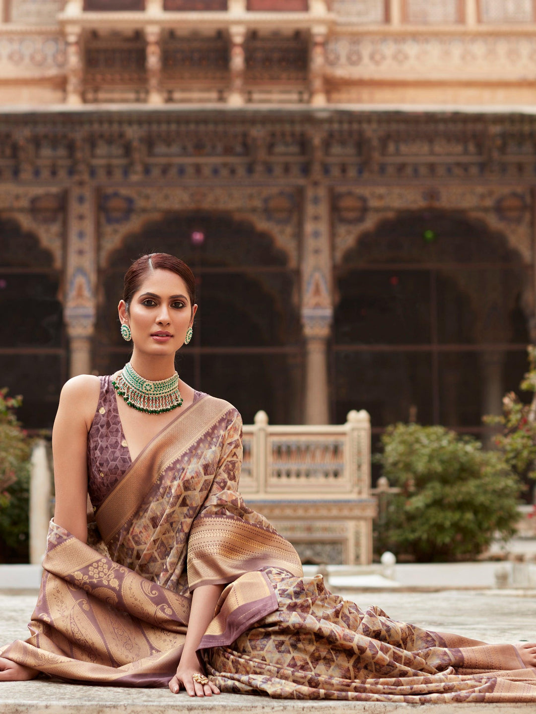 Vibrant color luxurious fabric exclusive attire crafted for elegance and style.