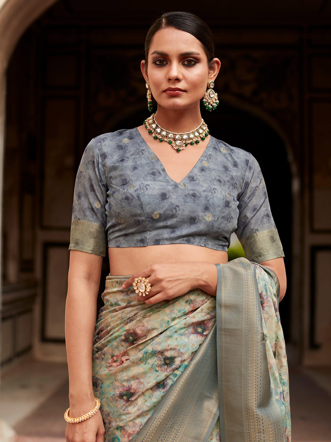 Vibrant color luxurious fabric exclusive attire crafted for elegance and style.