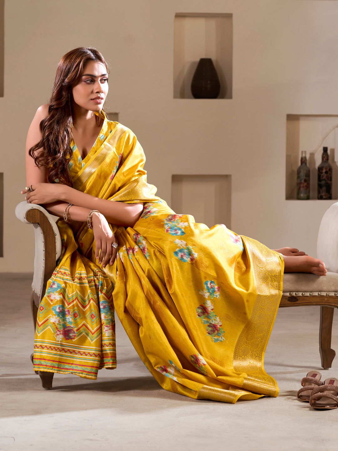 Vibrant color luxurious fabric exclusive attire crafted for elegance and style.