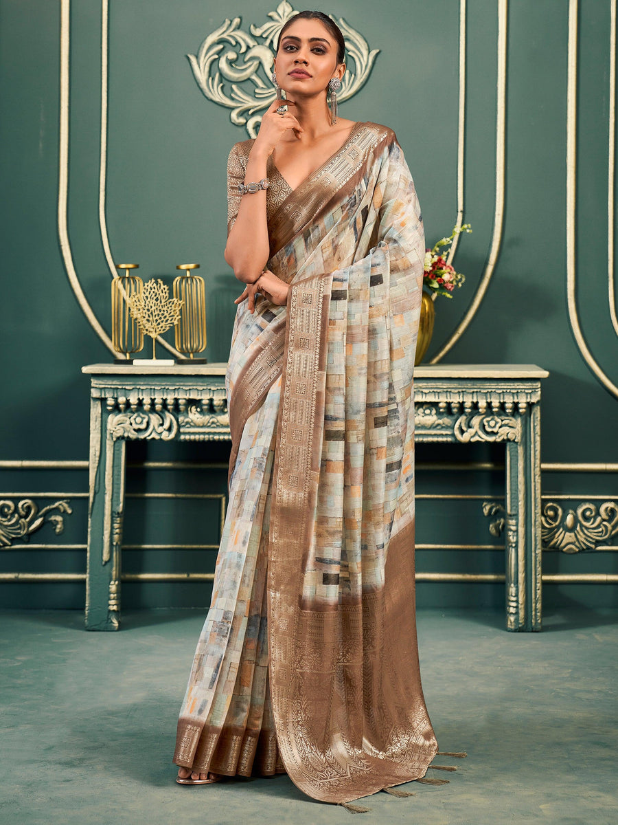 White cotton saree crafted for elegance and style.