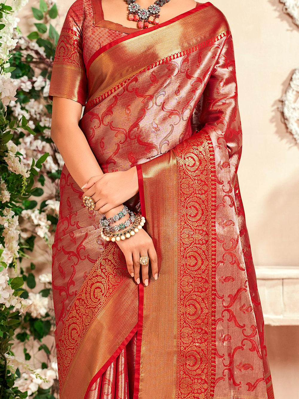 Vibrant color luxurious fabric exclusive attire crafted for elegance and style.