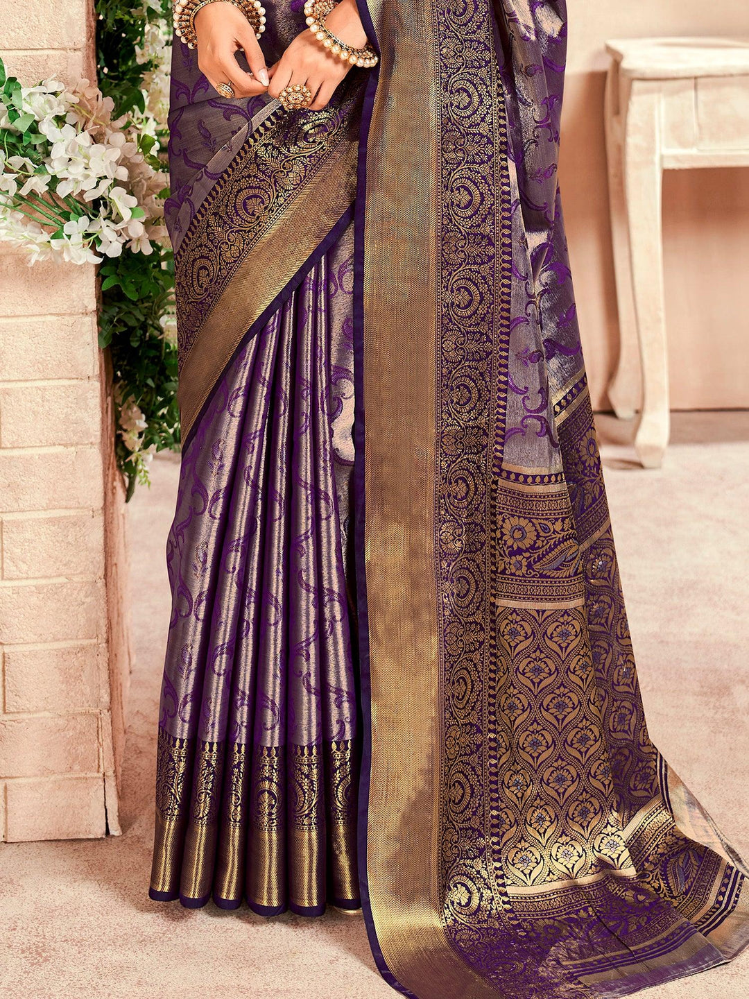 Vibrant color luxurious fabric exclusive attire crafted for elegance and style.