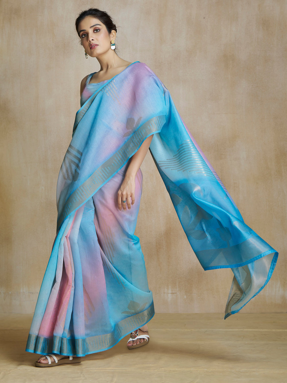 Vibrant color luxurious fabric exclusive attire crafted for elegance and style.