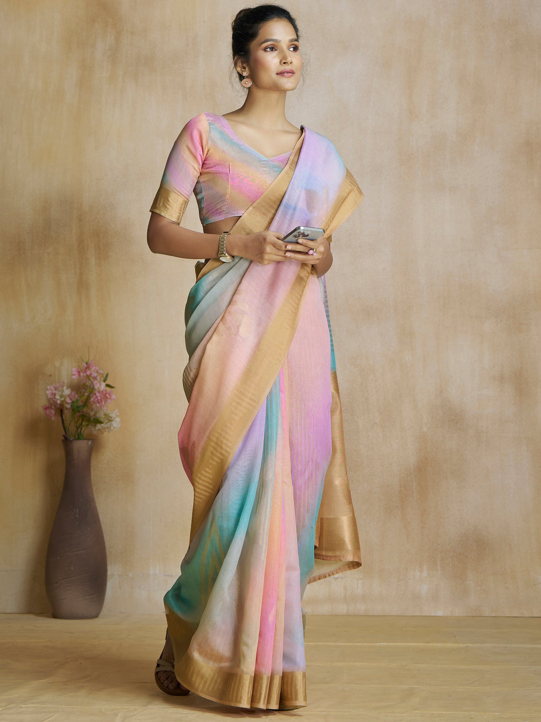 Vibrant color luxurious fabric exclusive attire crafted for elegance and style.