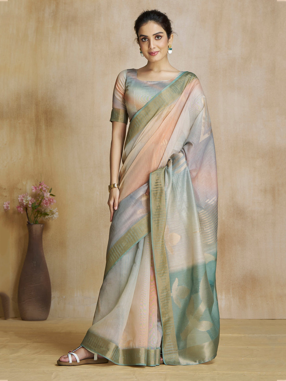 Vibrant color luxurious fabric exclusive attire crafted for elegance and style.