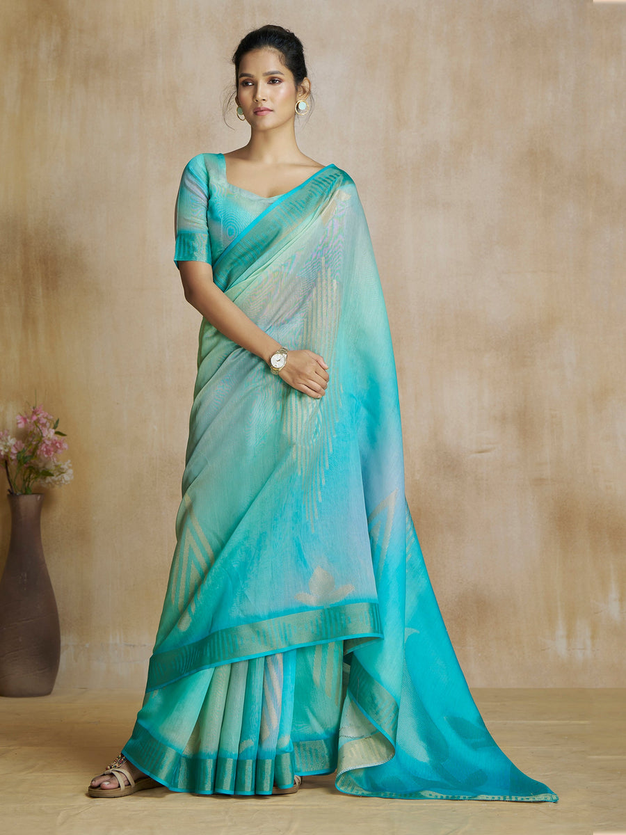 Blue silk saree crafted for elegance and style.