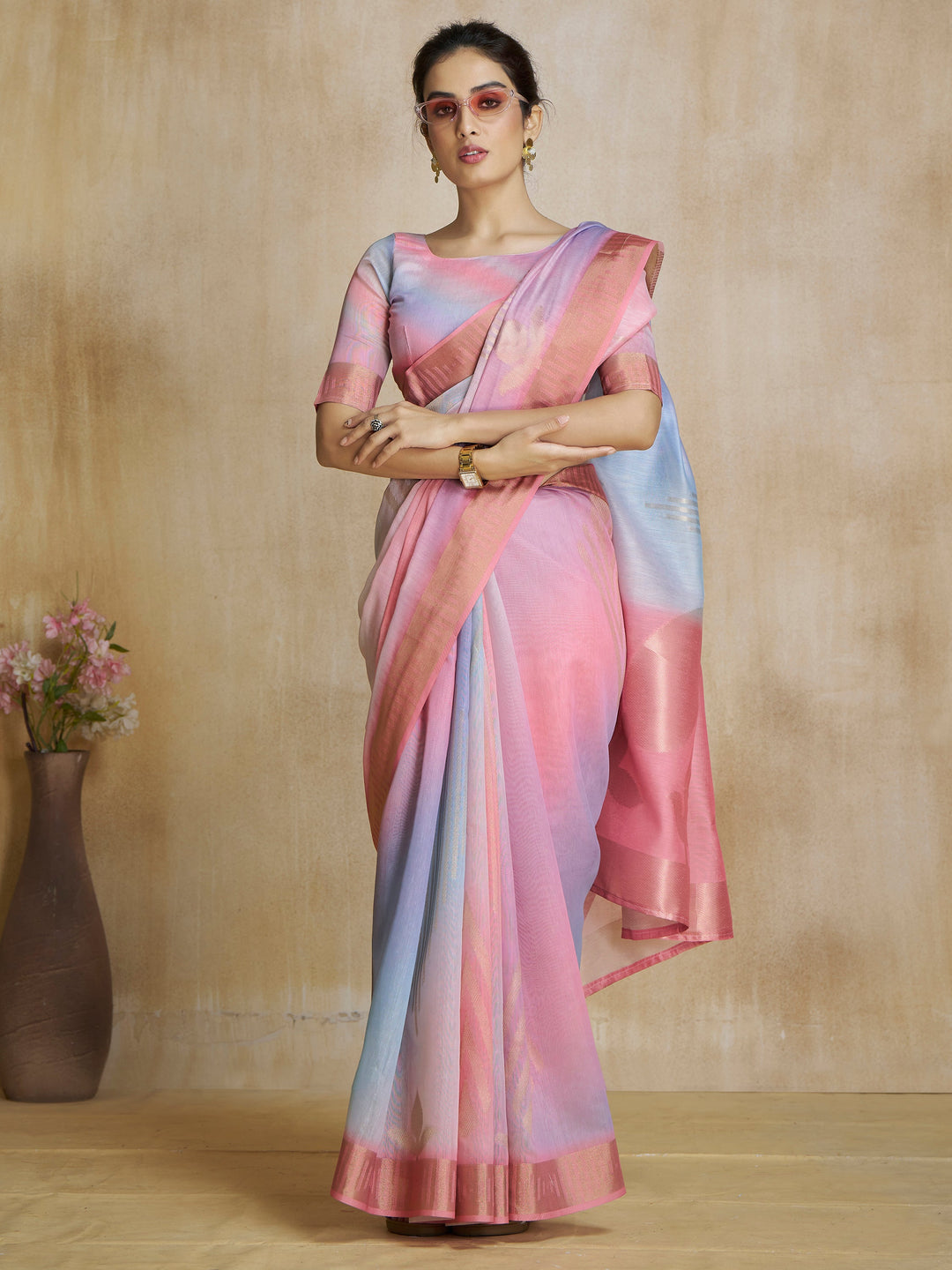 Vibrant color luxurious fabric exclusive attire crafted for elegance and style.