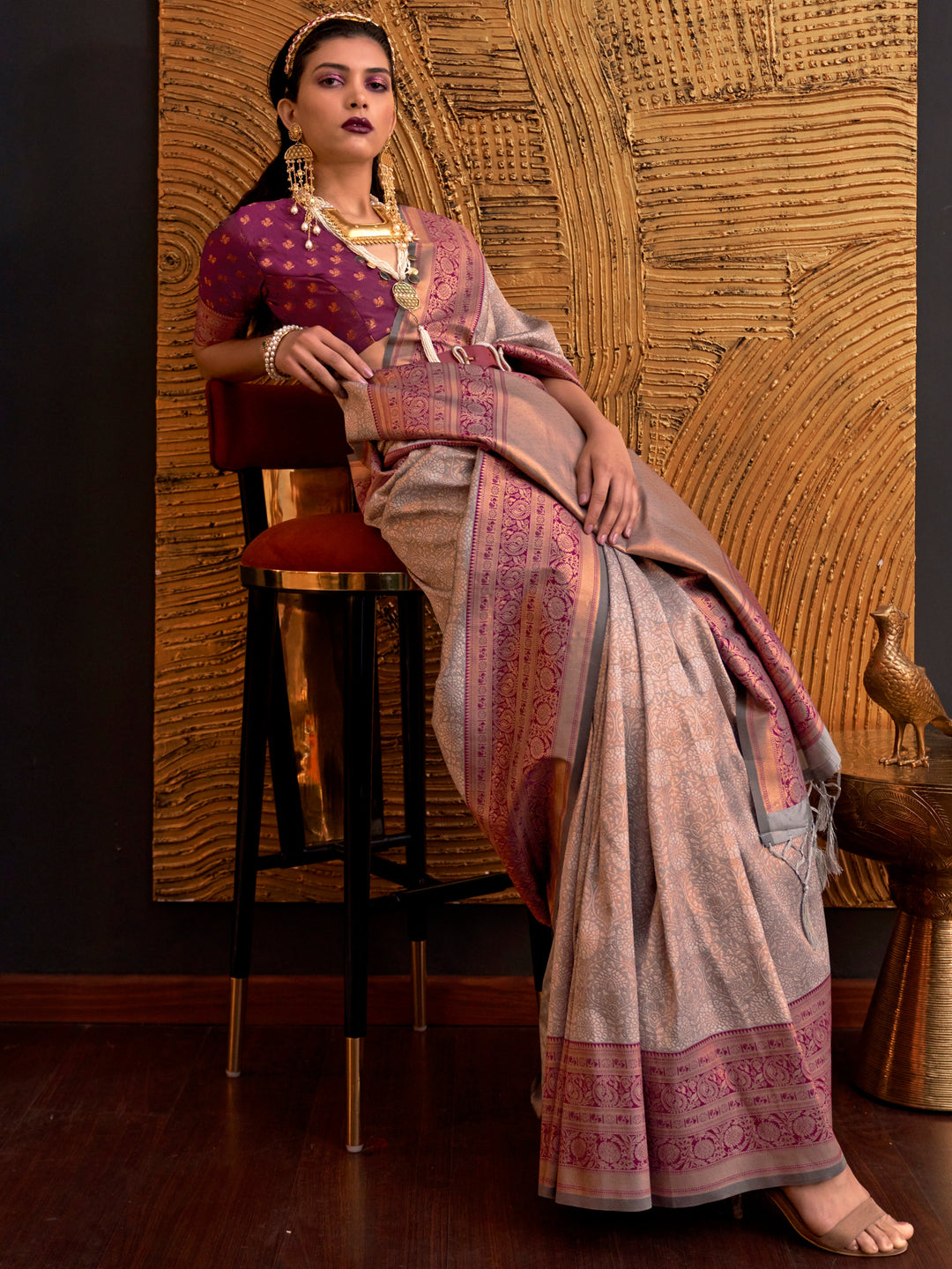 Vibrant color luxurious fabric exclusive attire crafted for elegance and style.