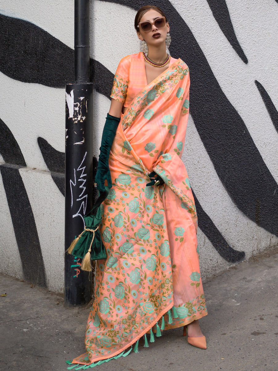 Vibrant color silk saree crafted for elegance and style.