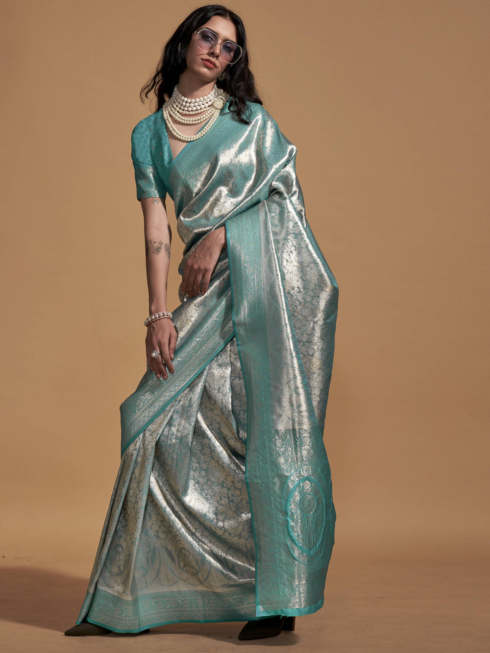 Vibrant color luxurious fabric exclusive attire crafted for elegance and style.