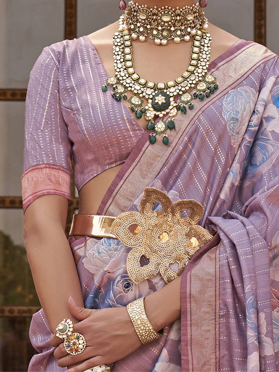 Vibrant color luxurious fabric exclusive attire crafted for elegance and style.