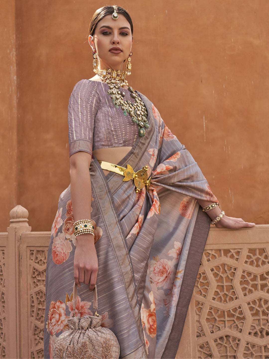 Vibrant color luxurious fabric exclusive attire crafted for elegance and style.