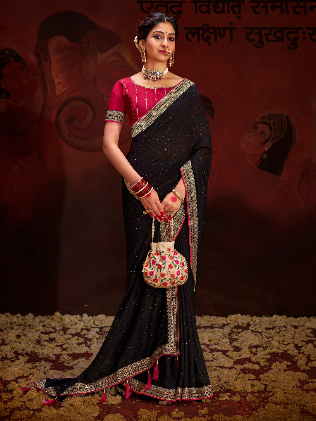 Pink silk saree crafted for elegance and style.