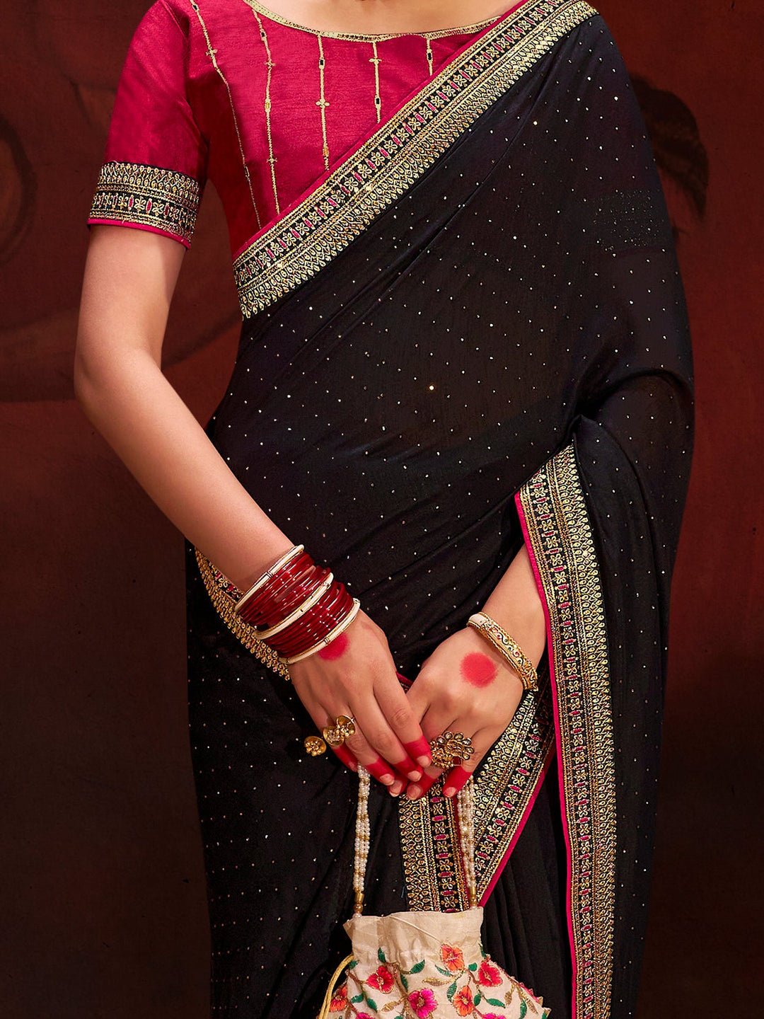 Vibrant color luxurious fabric exclusive attire crafted for elegance and style.