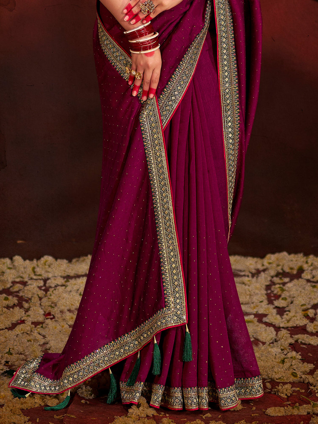 Vibrant color luxurious fabric exclusive attire crafted for elegance and style.