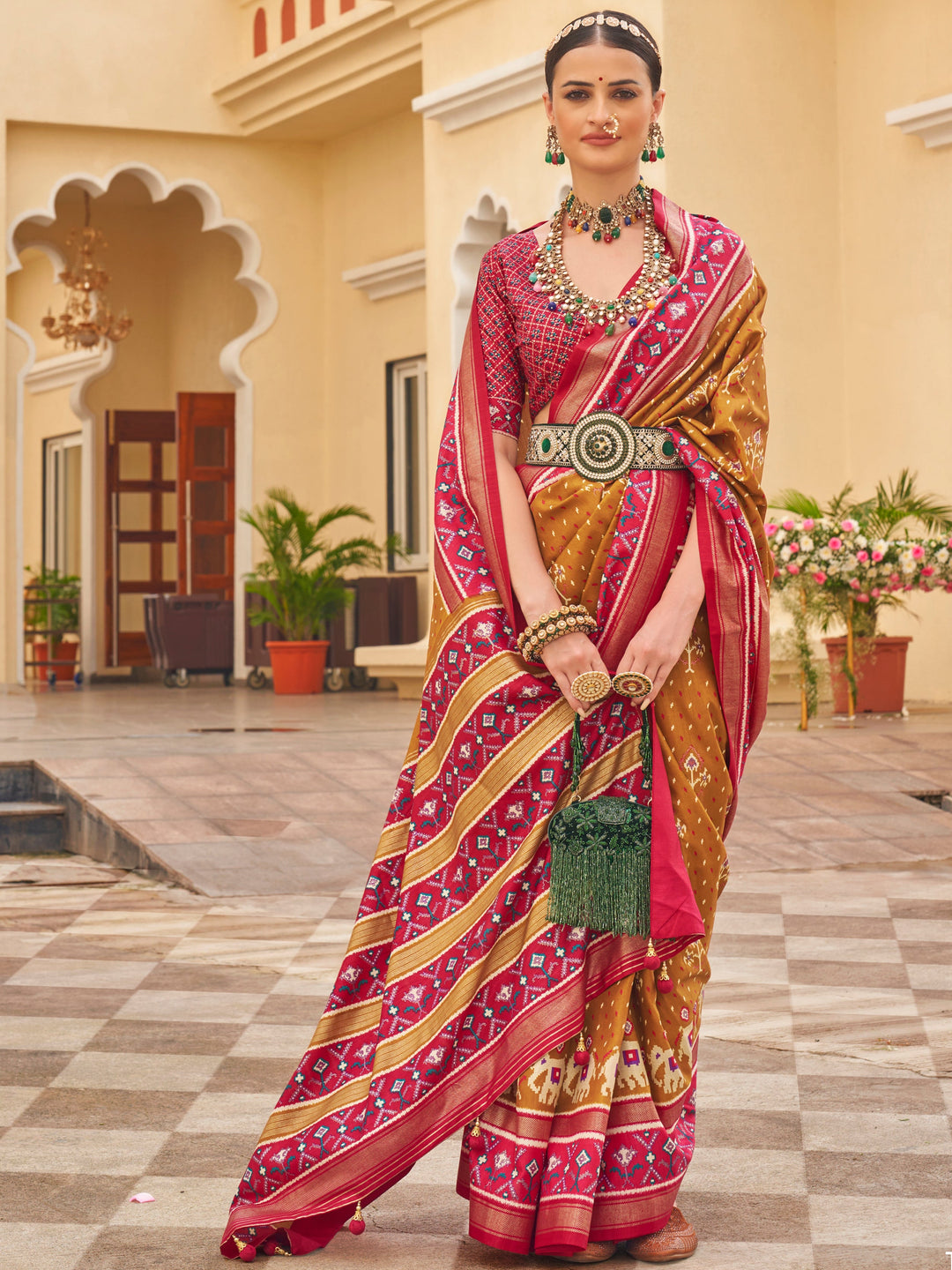 Yellow silk saree crafted for elegance and style.