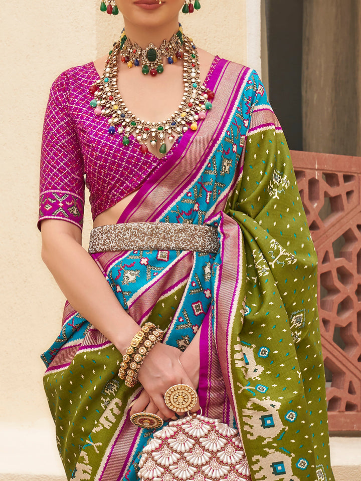 Vibrant color luxurious fabric exclusive attire crafted for elegance and style.