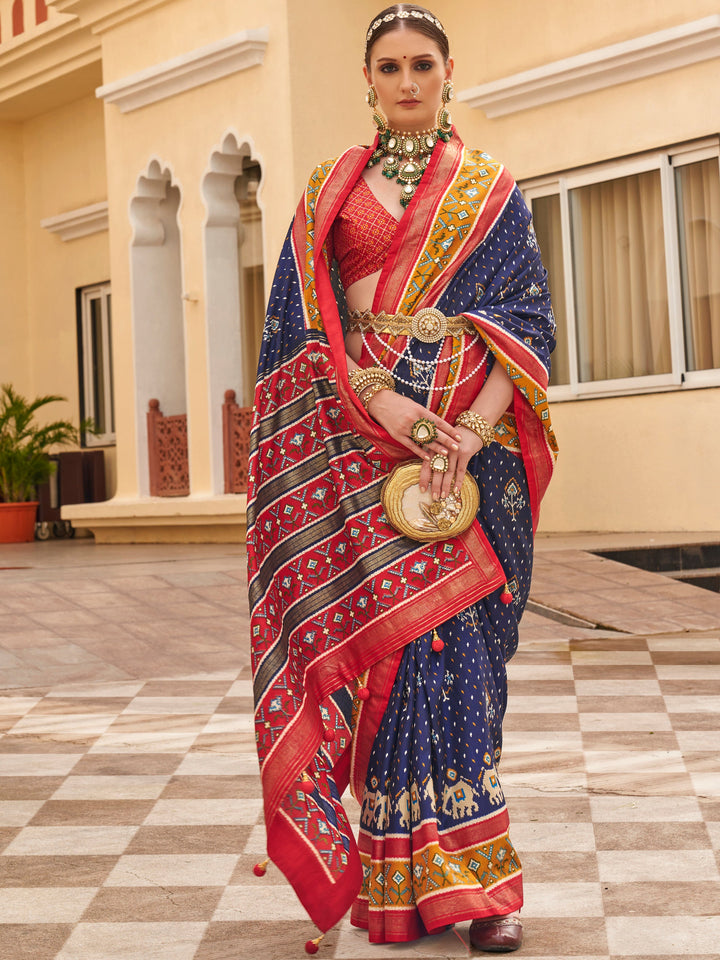 Blue silk saree crafted for elegance and style.