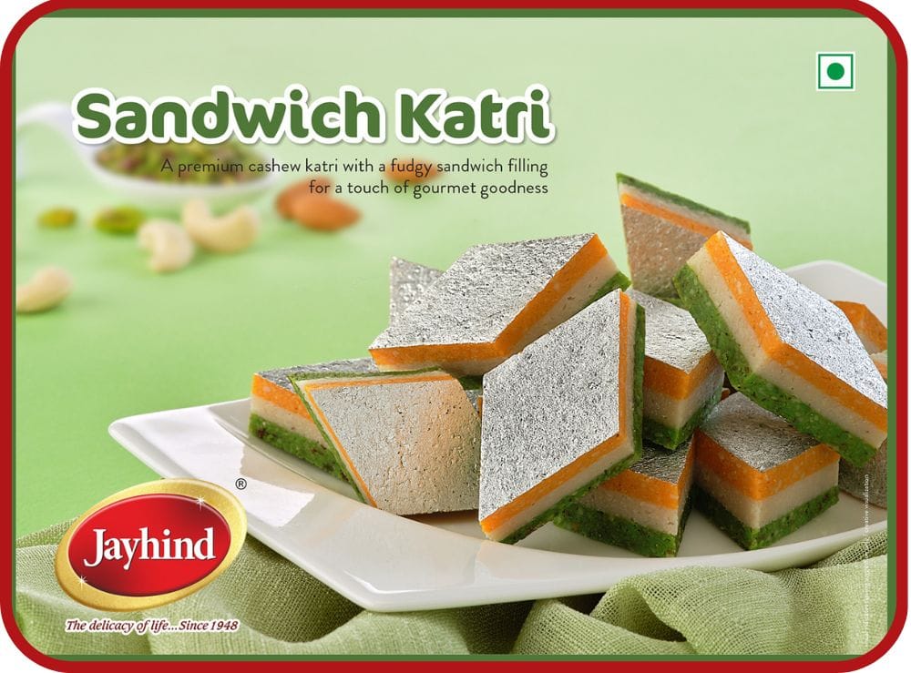 Sandwich Katli – a visually appealing layered treat made with cashews, almonds, sugar, and aromatic spices for a rich experience.