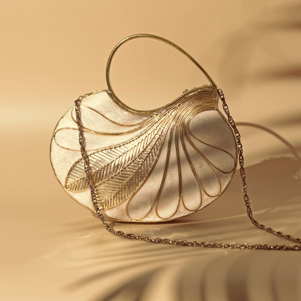 Saniya Embellished Mother of Pearl Clutch | Exquisite Timeless Elegance