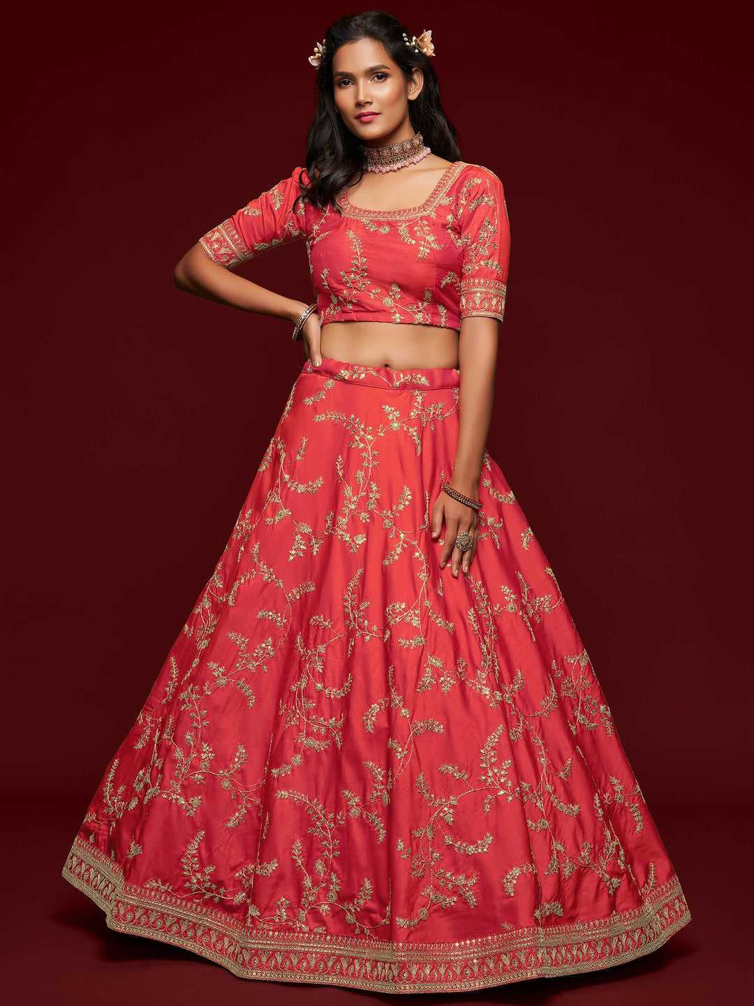 Party wear lehenga for women, perfect for festivals and weddings.