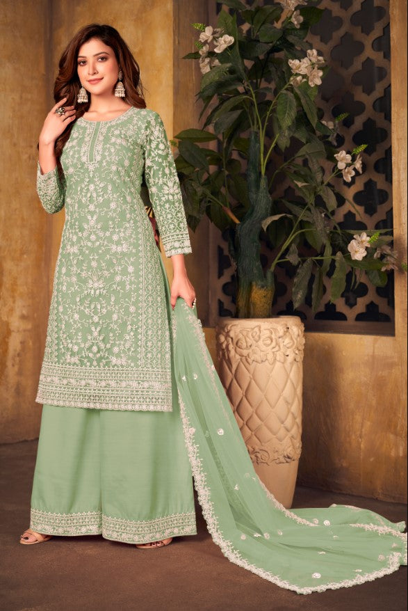 Light green salwar kameez for USA women, elegant ethnic attire