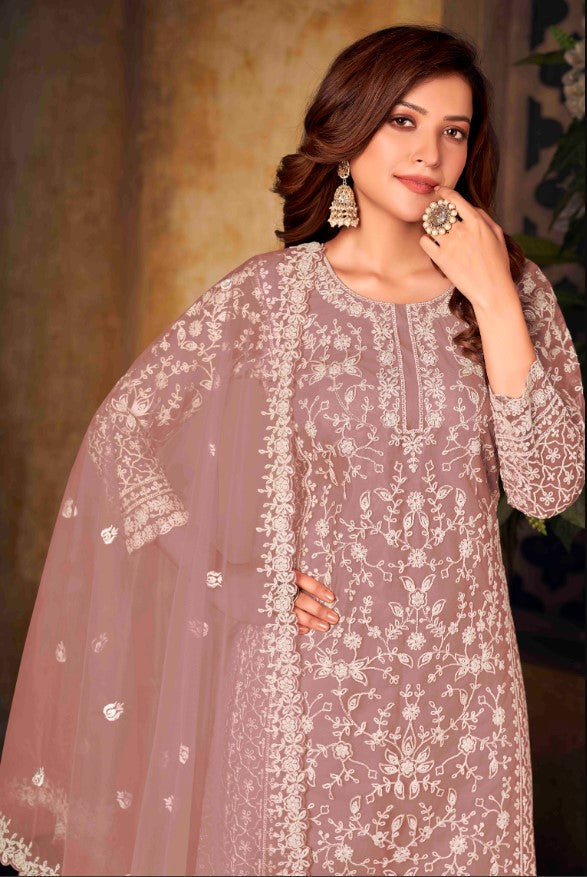 Understated dusty pink salwar kameez, USA ethnic elegance