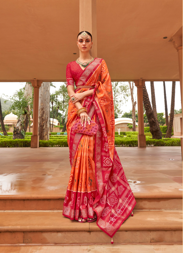 Breathtaking Patola Silk Saree with | Crafted for Timeless Elegance