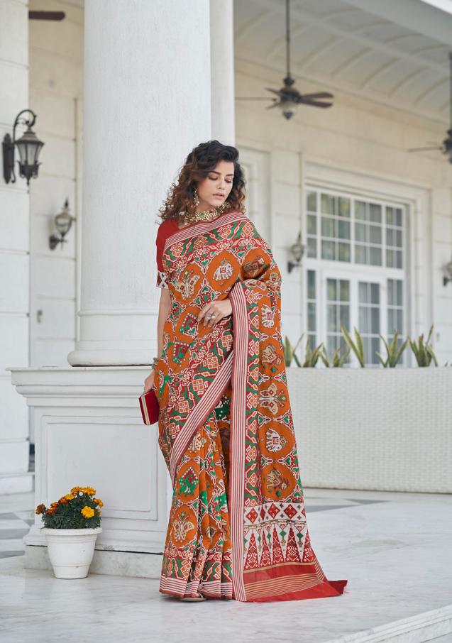 Stunning Patola Silk Saree with | A Graceful Addition to Your Wardrobe